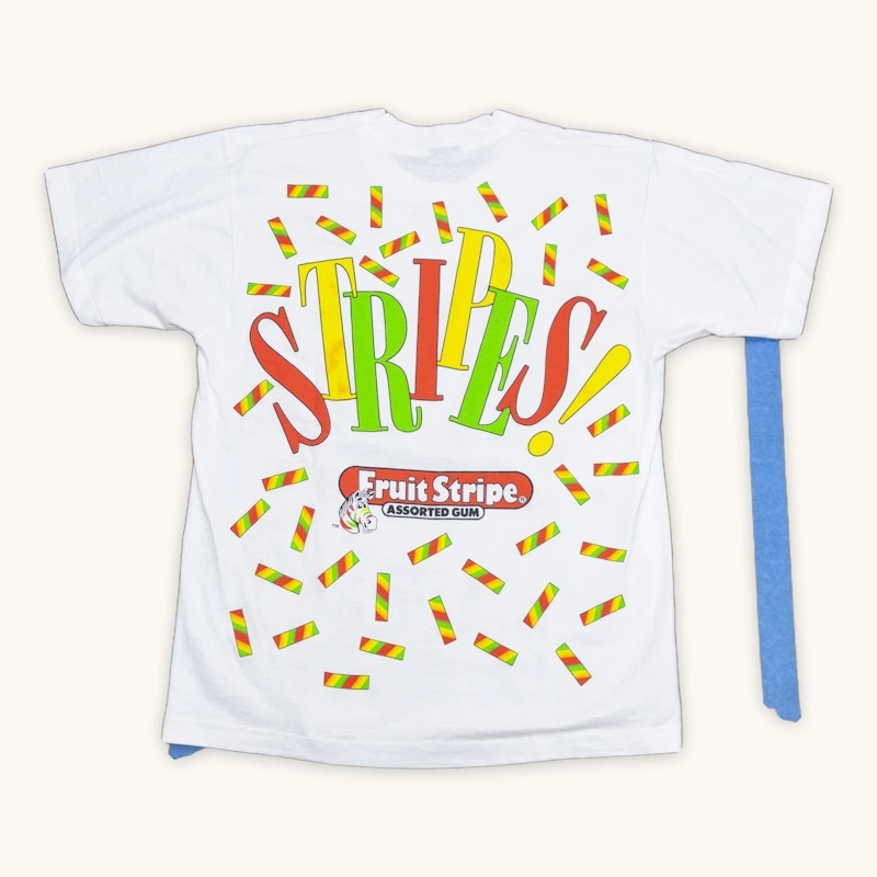 Fruit Stripe Yipes Stripes Graphic T-Shirt White
