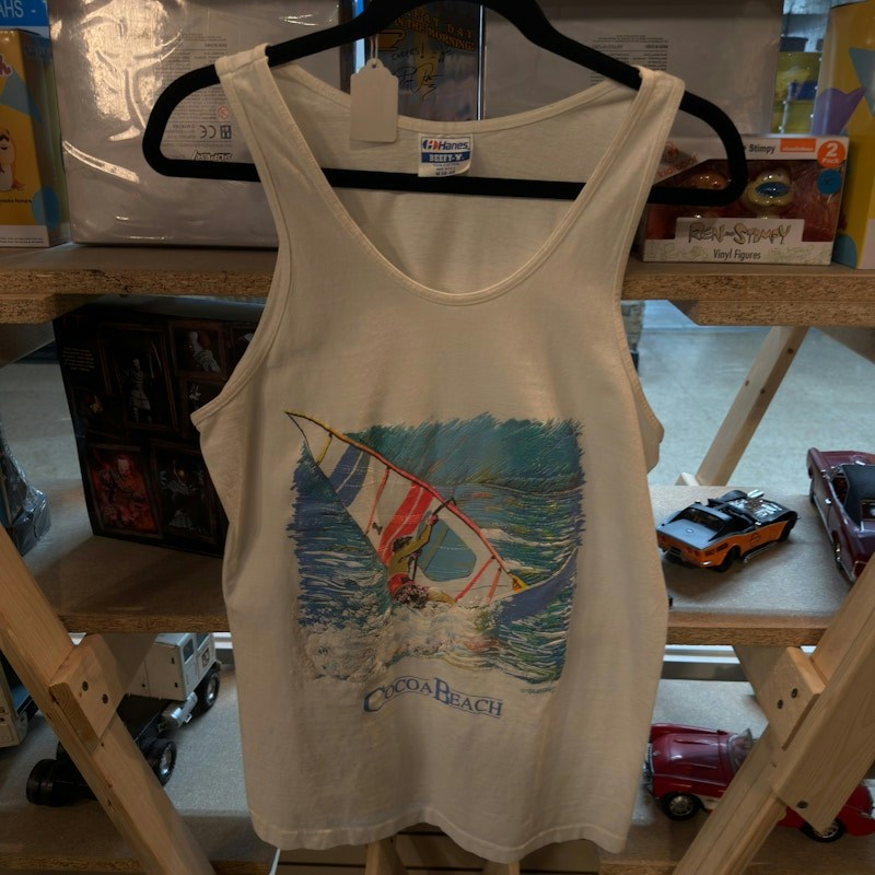 90’s Beefy-T Destination Tank Top White