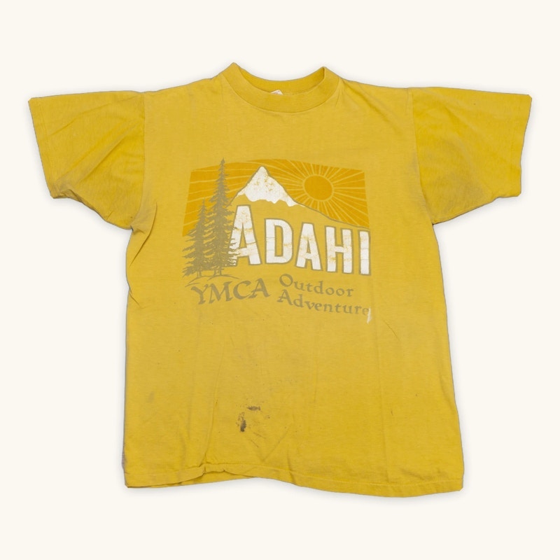 80s YMCA Adahi Outdoor Adventure T-Shirt Yellow