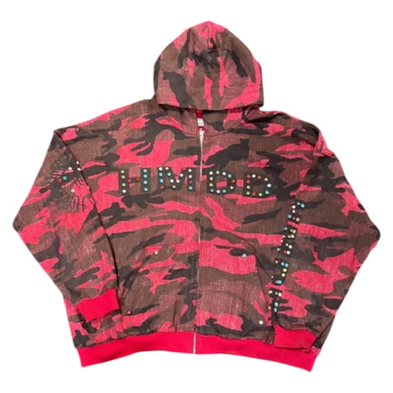 HMDD Camo Chimstone Red Zip-Up Hoodie