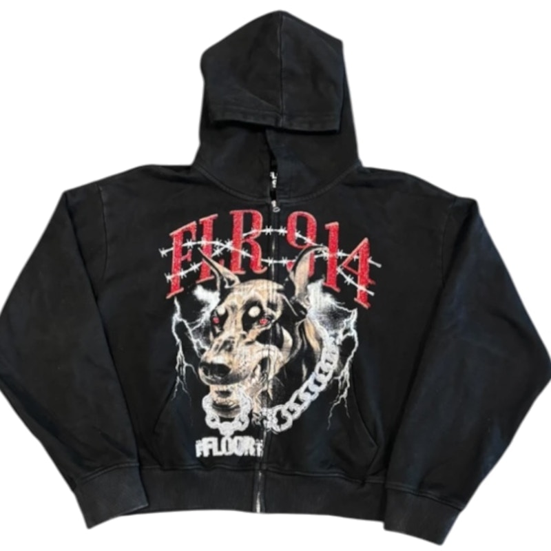 FLOOR 914 Zip-Up Hoodie Black