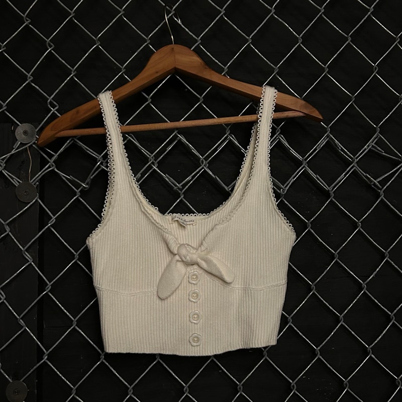 For Love & Lemons Ribbed Tank Top Cream