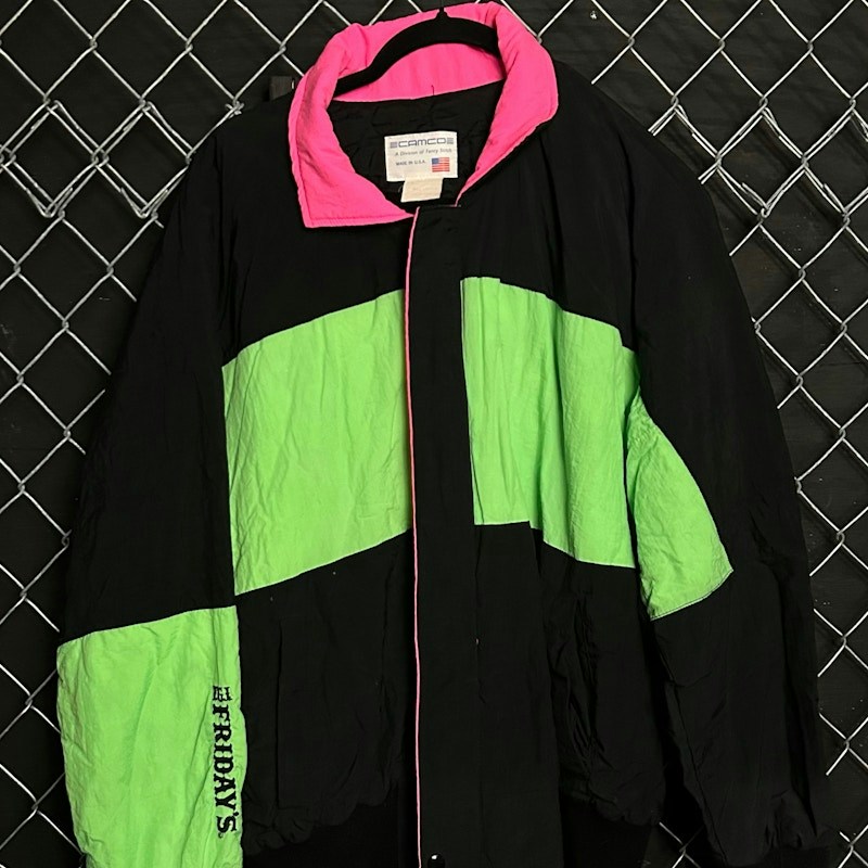 90’s TGI Fridays Jacket Black/Green/Pink
