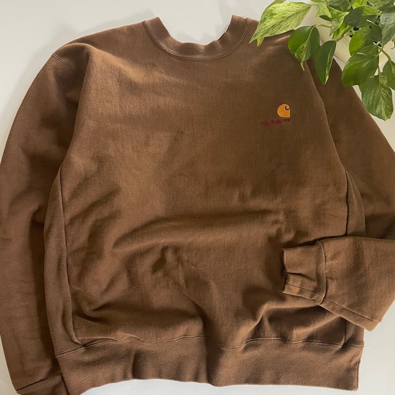 90s Brown Carhartt Reverse Weave Crewneck