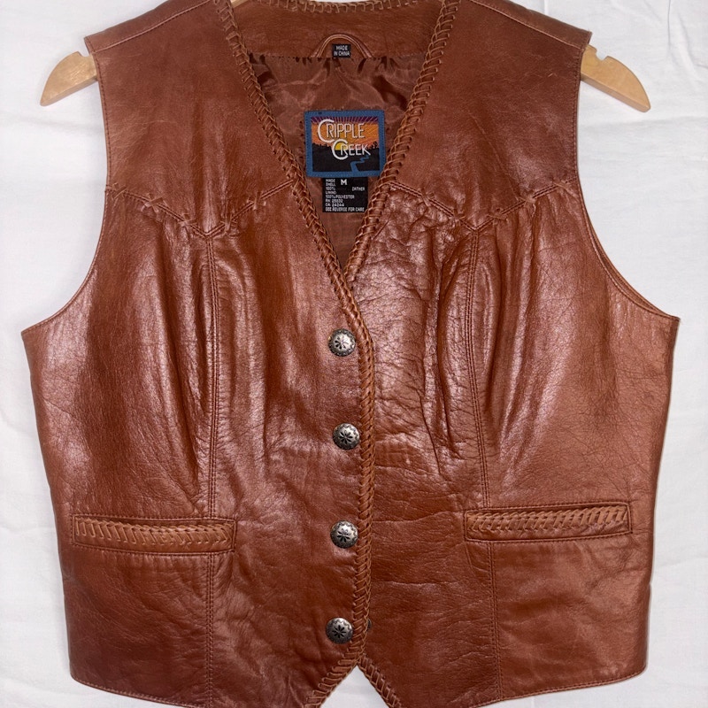 1980’s Cripple Creek Leather Vest Brown