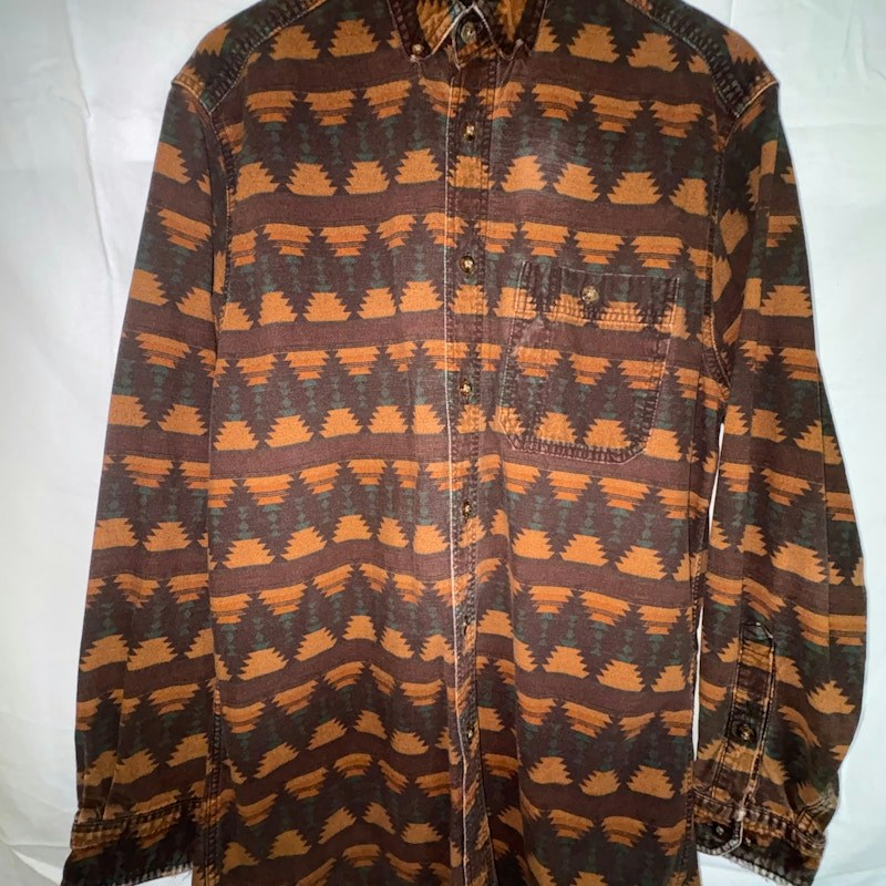 Woolrich Southwest Pattern Button Down Shirt Brown