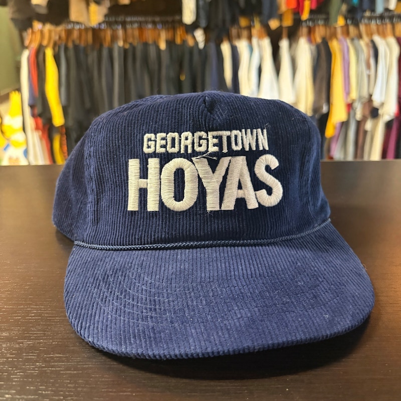 Vintage Georgetown Hoyas Corduroy Snapback Cap Navy