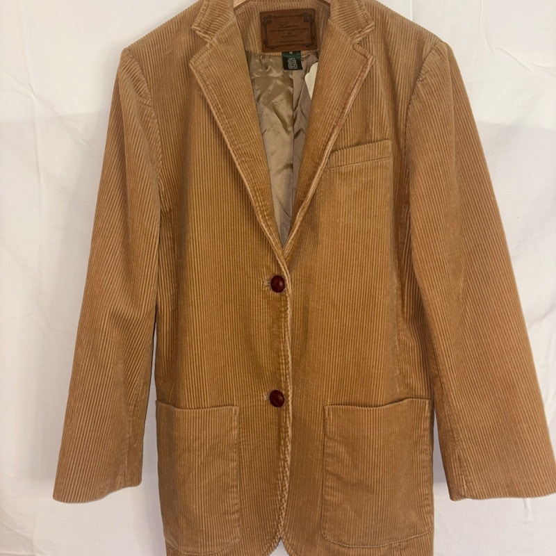 Lauren Ralph Lauren Corduroy Blazer Honey Tan Leather Tag
