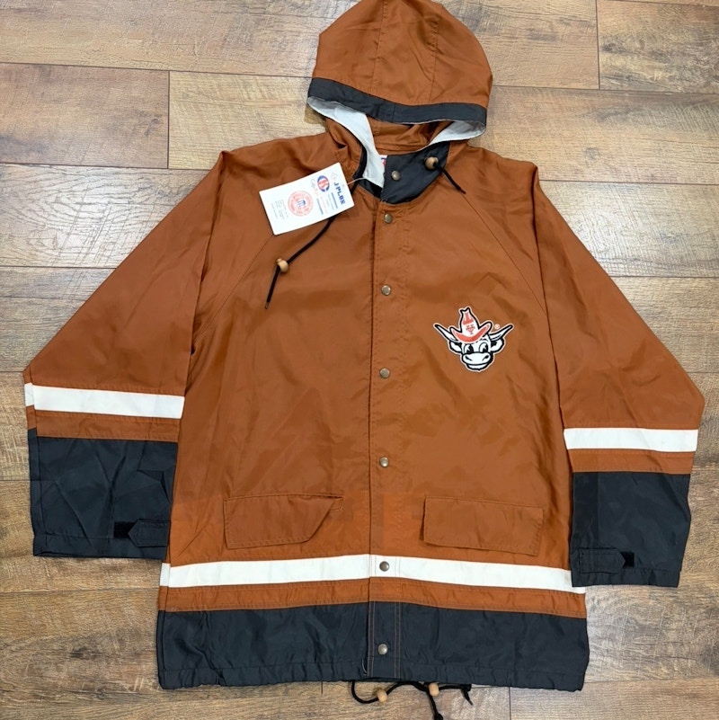 NWT Vintage 90s Texas Longhorns City Boys Long Windbreaker Jacket Large Brown