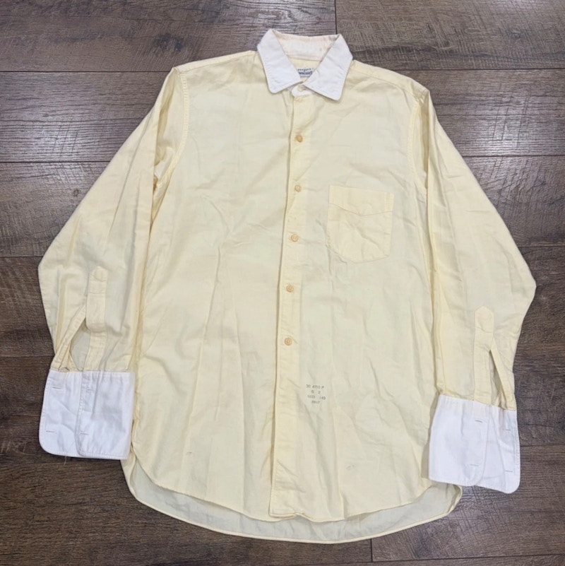 Vintage 50s Penney’s Towncraft Sanforized Winchester Button Up Shirt Med Yellow