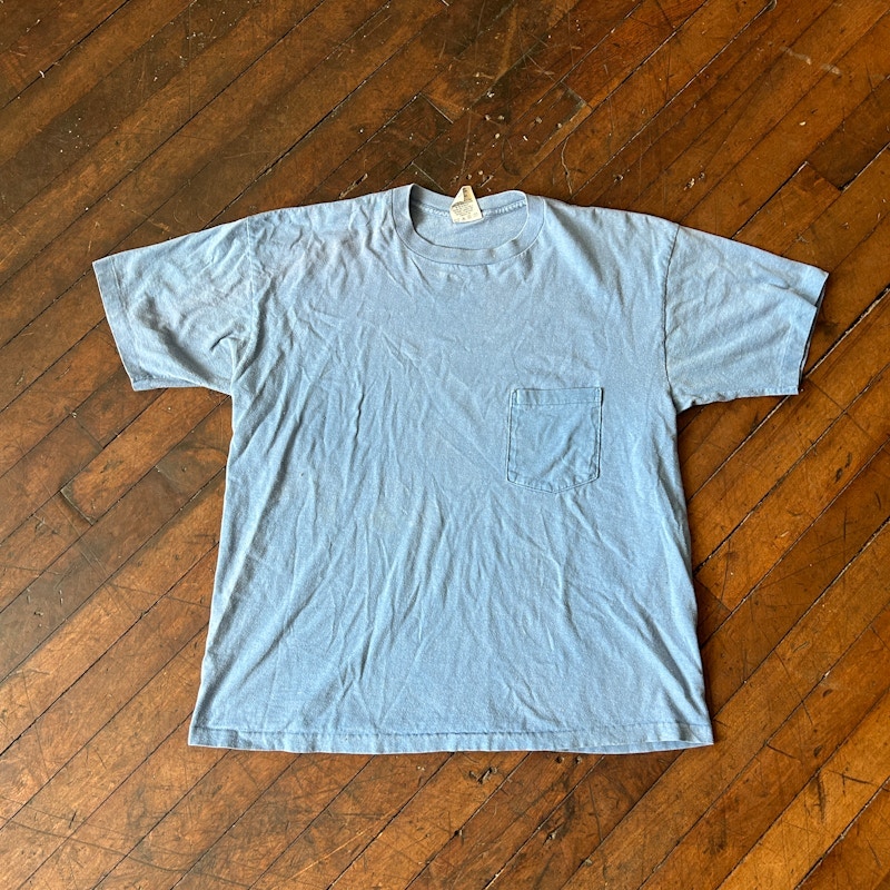 Vintage Blank Gap Pocket T-Shirt Blue