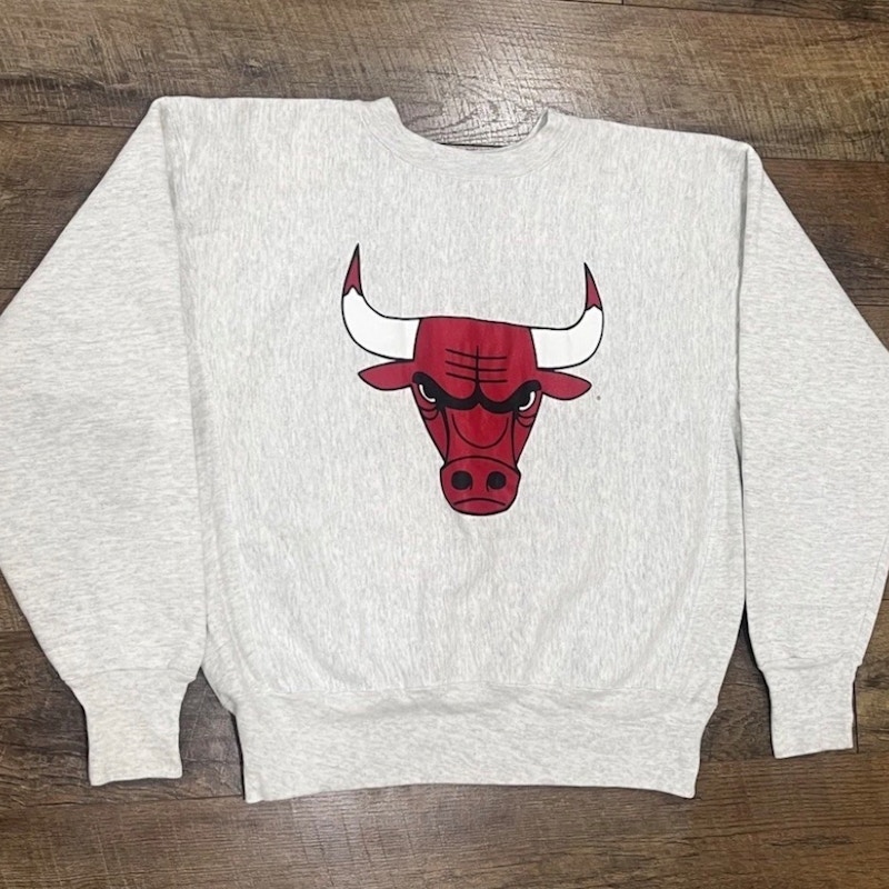 Gribble Vintage 90s Chicago Bulls Reversible Crewneck Sweatshirt Grey