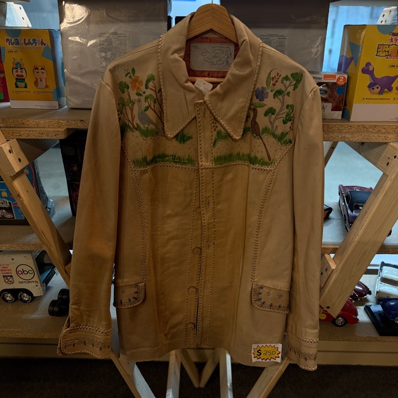1960’s Char Hand Painted Leather Jacket From Mexico