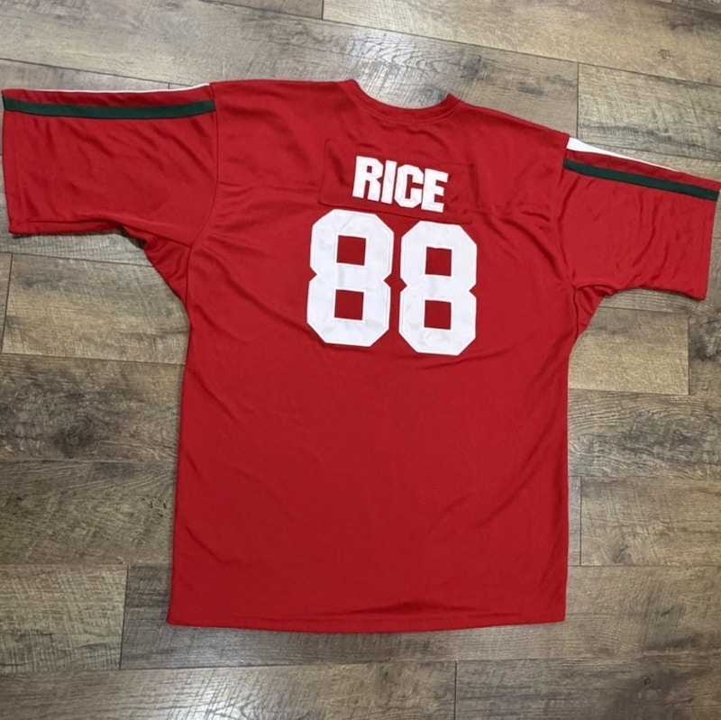 Vintage 90s Mitchell & Ness Jerry Rice Mississippi Valley State Jersey Red 60