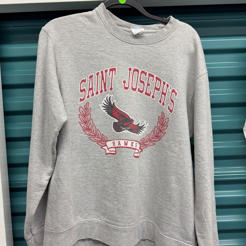 Port & Company Saint Joseph's Hawks Crewneck Sweatshirt Grey