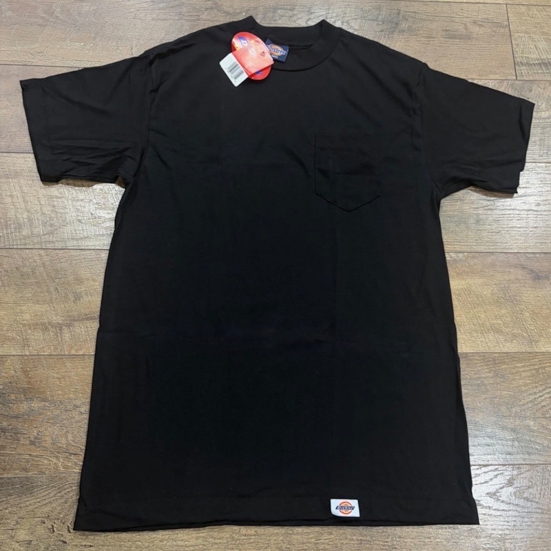 NWT Vintage 90s Dickies Black Pocket Tee Large Made In USA Single Stitch