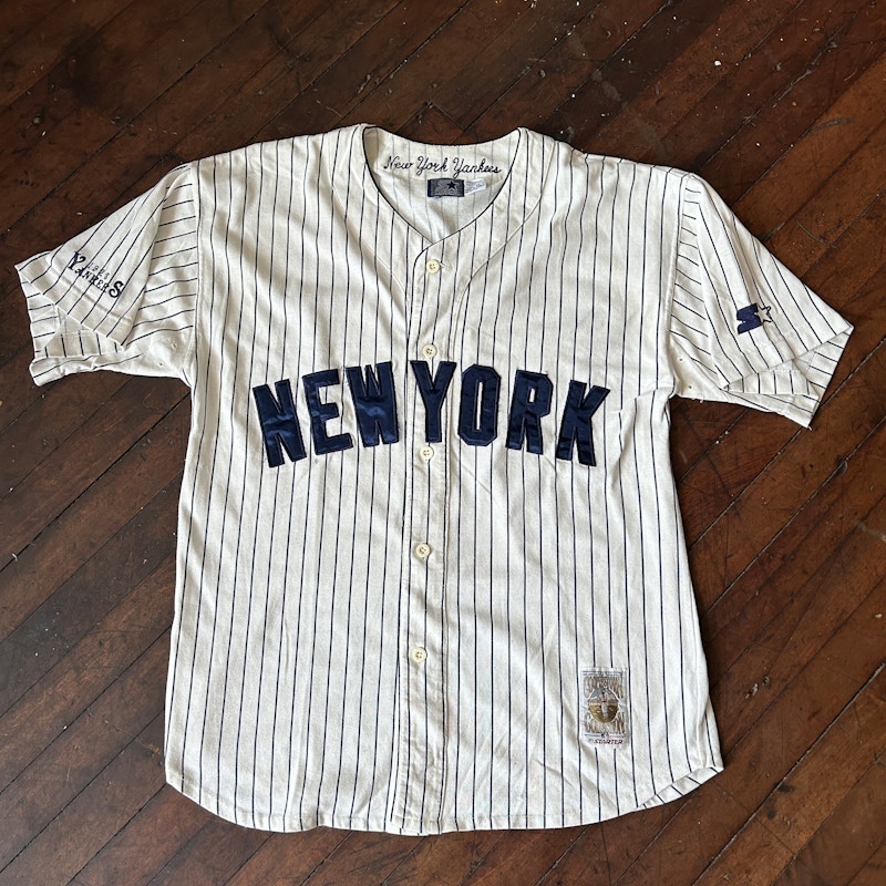 Vintage 90s Starter New York Yankees Cooperstown Collection Baseball Jersey White