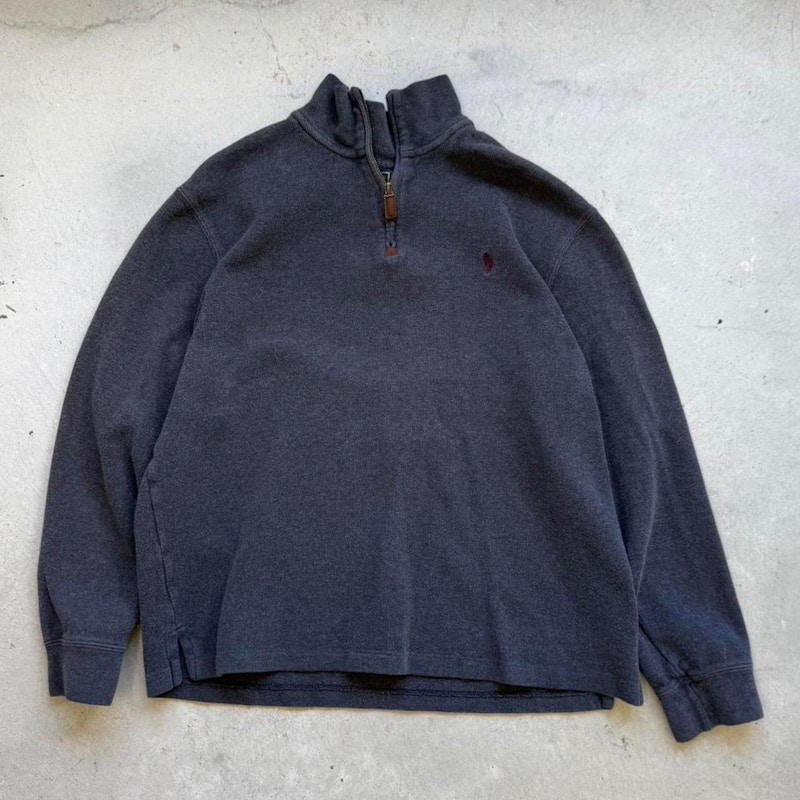 Vintage Polo by Ralph Lauren Quarter-Zip Pullover Grey