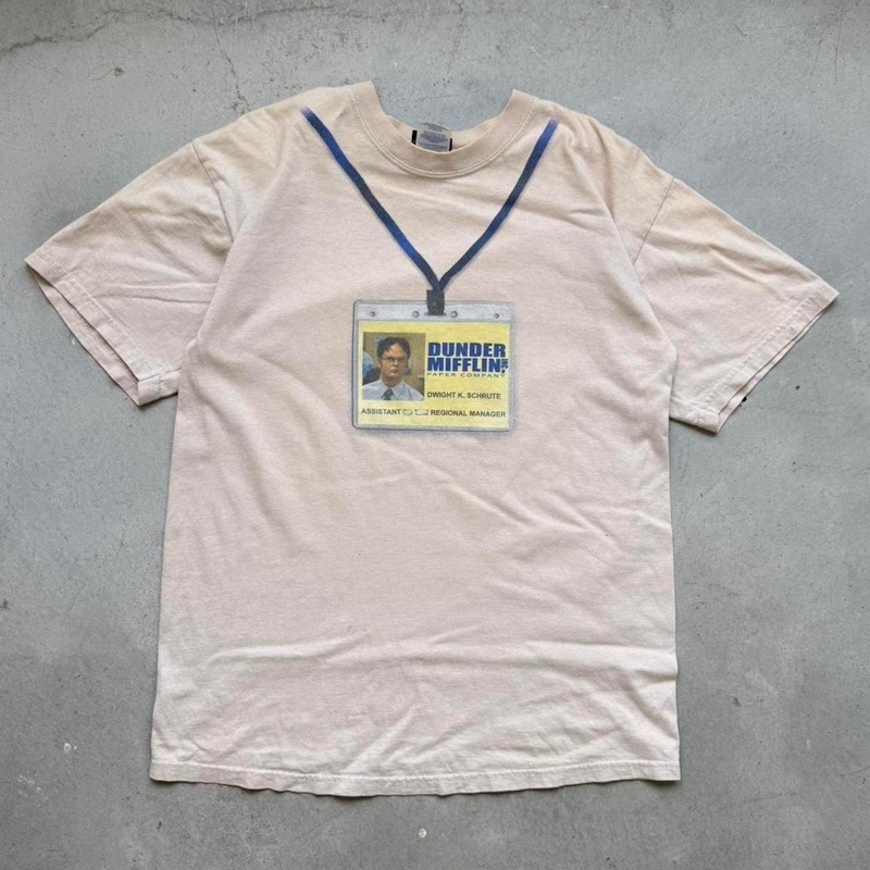 Vintage The Office Dwight Schrute ID Badge T-Shirt Beige