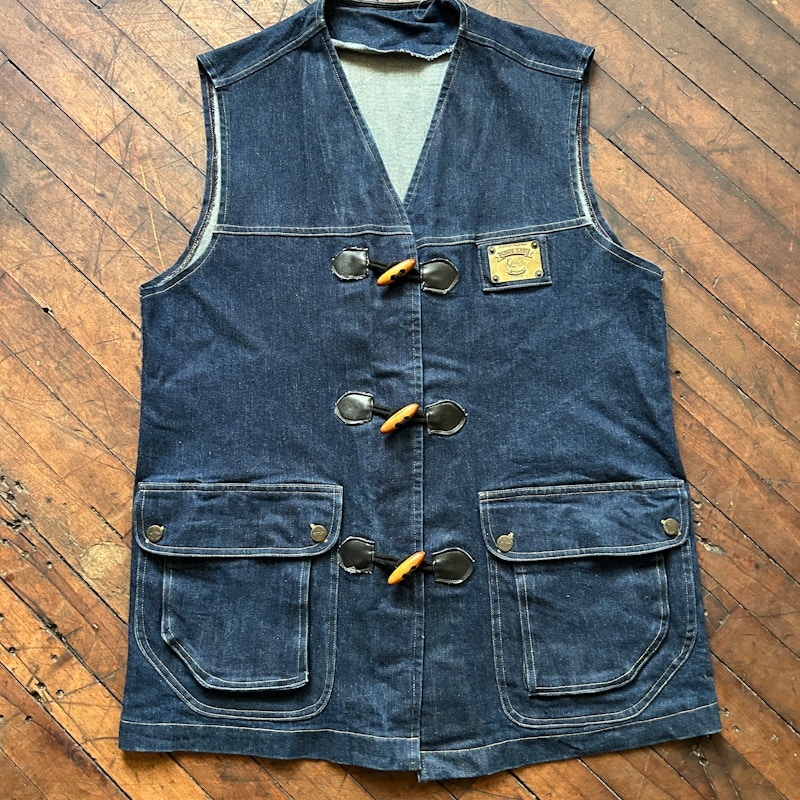 Vintage 90's Karl Kani Denim Toggle Vest Blue