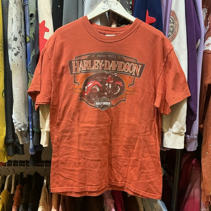 Harley-Davidson Battlefield Gettysburg PA Logo Graphic T-Shirt Orange