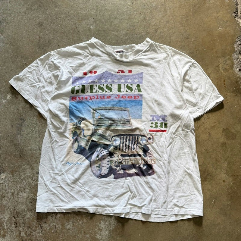 Vintage GUESS USA Surplus Jeep T-Shirt White