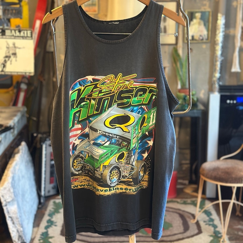 Steve Kinser Sprint Car Racing Tank Top Black