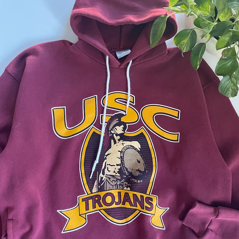 90s 20 20 Sport USC Trojans Hoodie Maroon