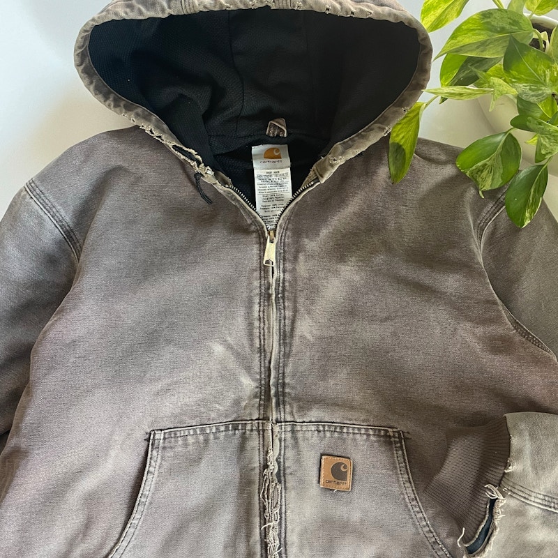 90s Distressed Brown Carhartt Hooded Jacket