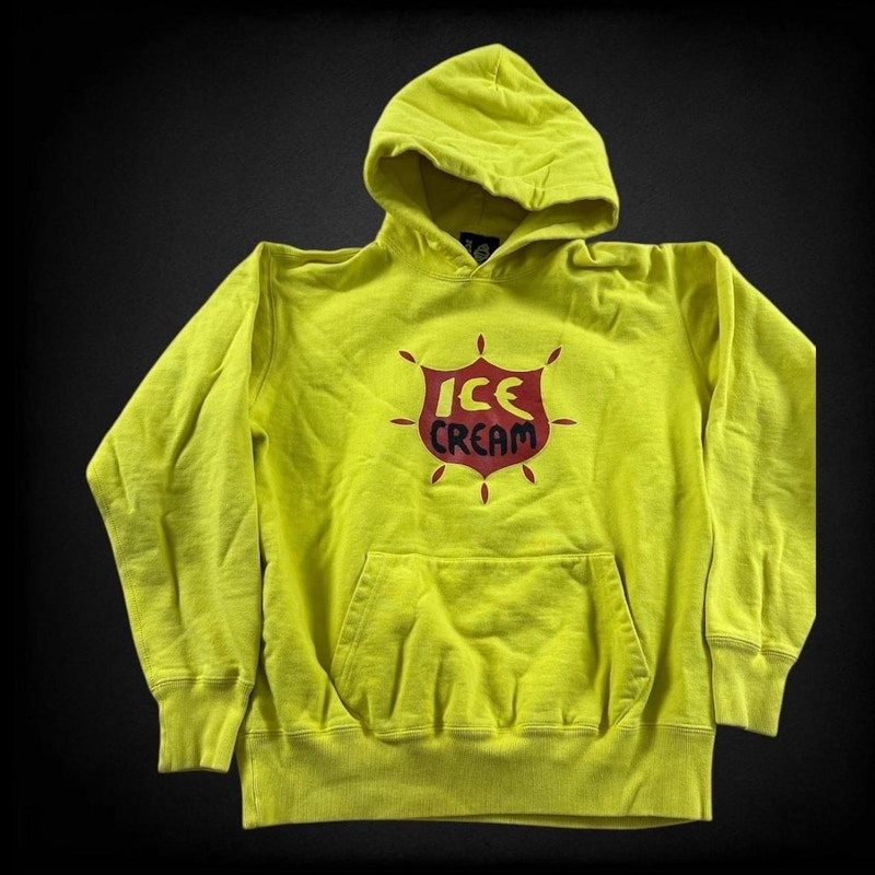 Vintage Icecream by Billionaire Boys Club Cowboy and Waitress Graphic Hoodie Yellow