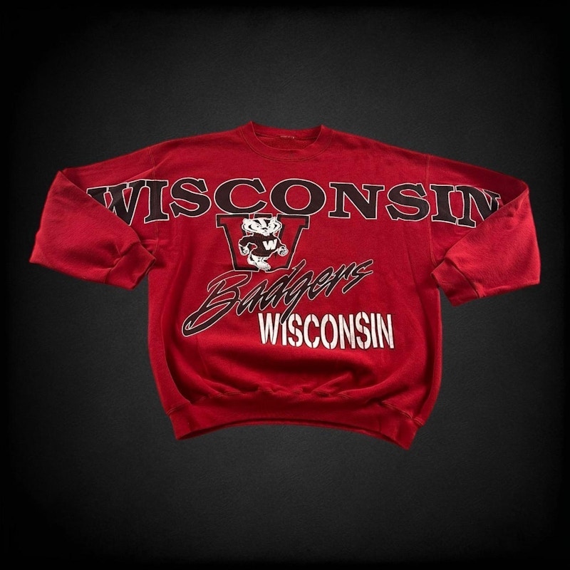 Vintage Wisconsin Badgers Crewneck Sweatshirt Red