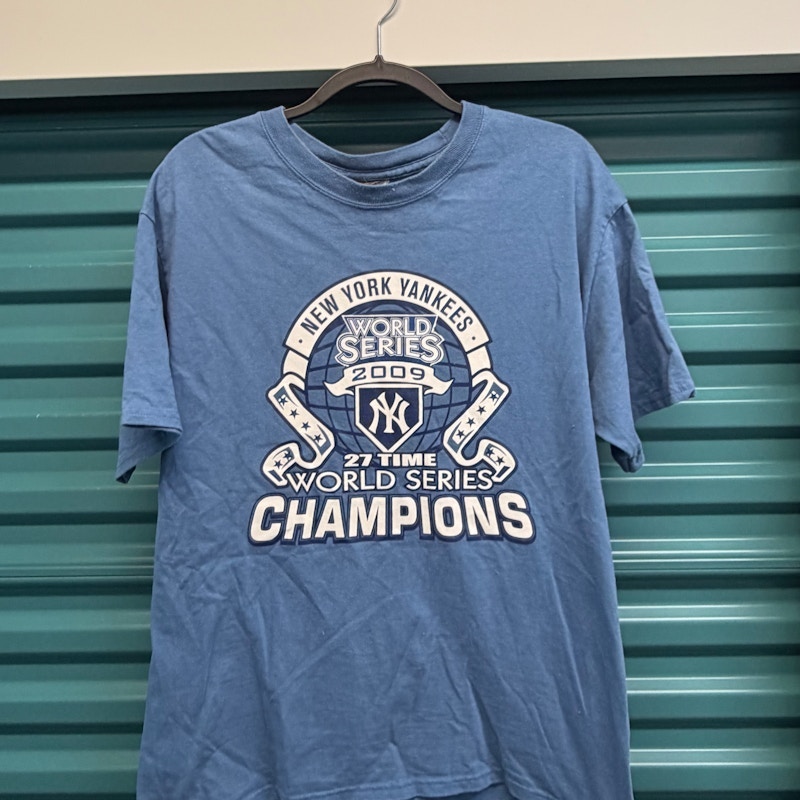 Hanes New York Yankees 2009 World Series Champions T-Shirt Blue