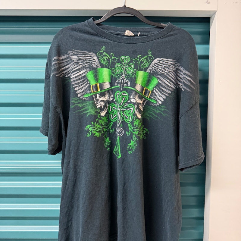 Graphic Skull Shamrock T-Shirt Black