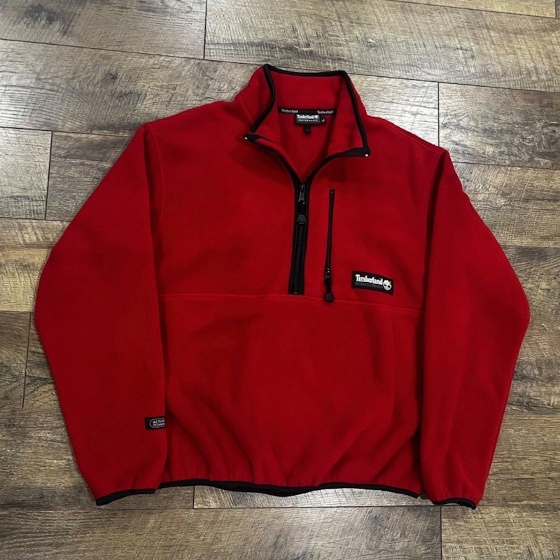 Vintage 1987 Timberland Performance Polartec Fleece 1/2 Zip Red