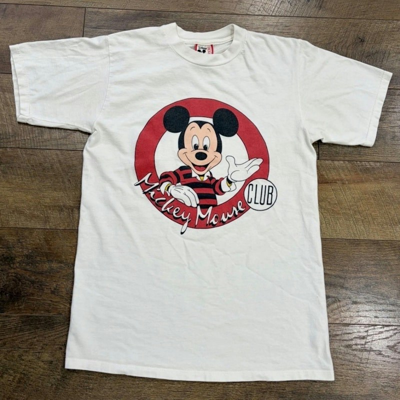 Disney Designs Vintage Mickey Mouse Club Graphic Tee White Made In USA