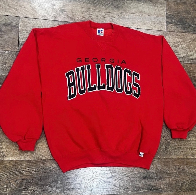 Vintage 80s Georgia Bulldogs Russell Athletic Embroidered Crewneck Sweatshirt