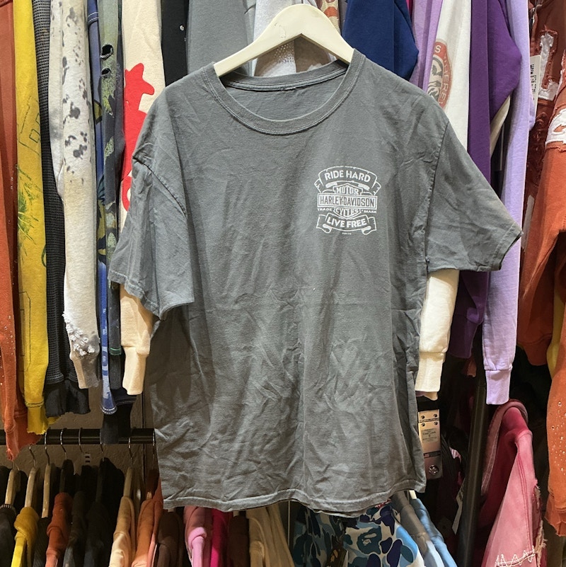 Harley-Davidson Ride Hard Live Free T-Shirt Grey