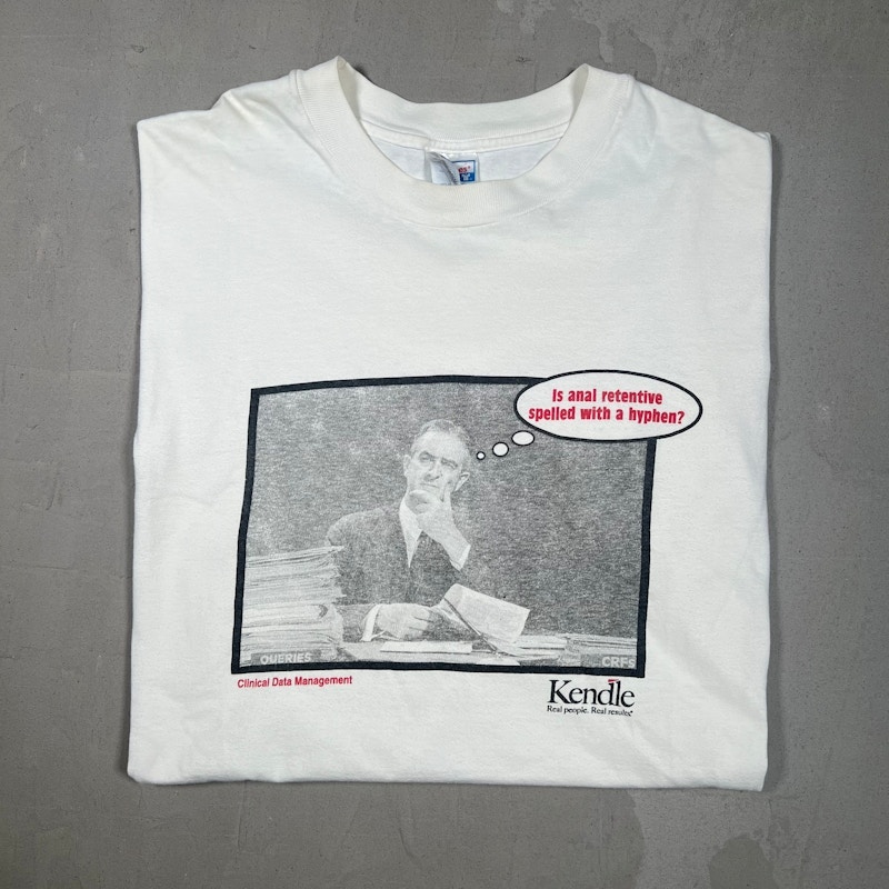 Vintage 1990s Hanes Clinical Data Management T-Shirt White