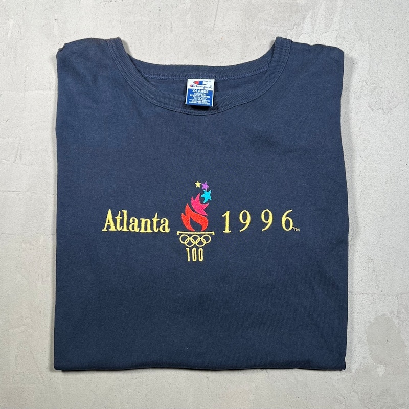 Vintage 1996 Champion Atlanta 1996 Olympic Games T-Shirt Navy
