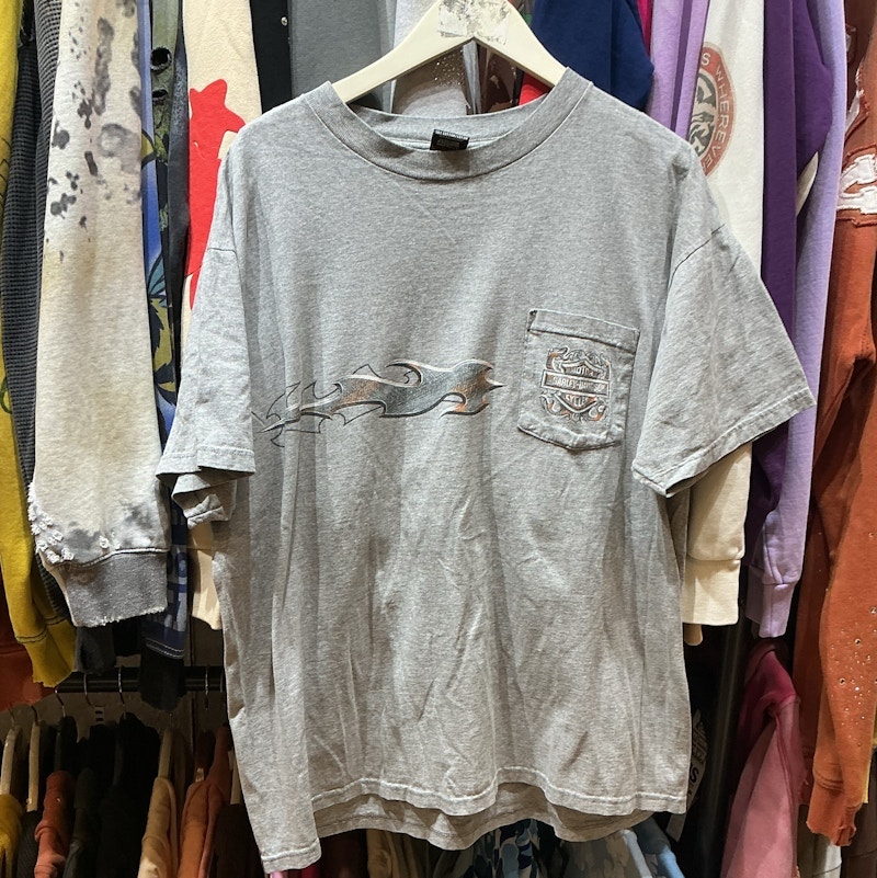 Harley-Davidson Logo Graphic Pocket T-Shirt Gray