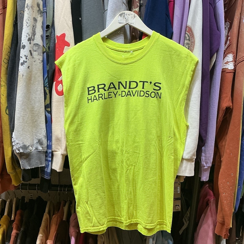 Harley-Davidson Brandt's Memorial Ride Sleeveless Shirt Neon Yellow