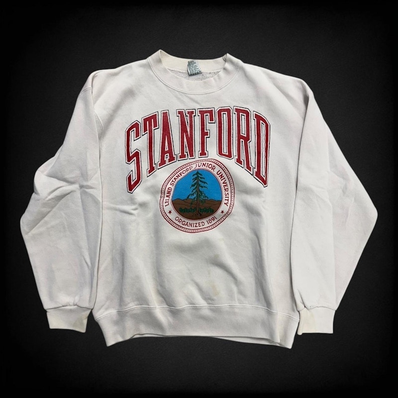 Vintage Galt Sand Stanford University Sweatshirt White