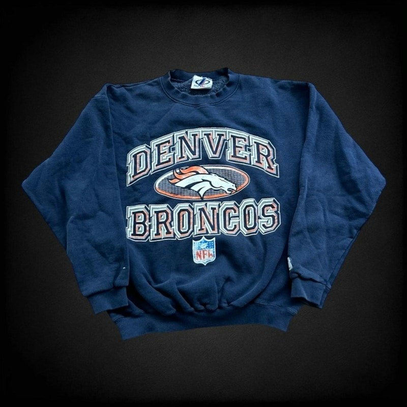 Vintage Logo Athletic Denver Broncos Sweatshirt Navy