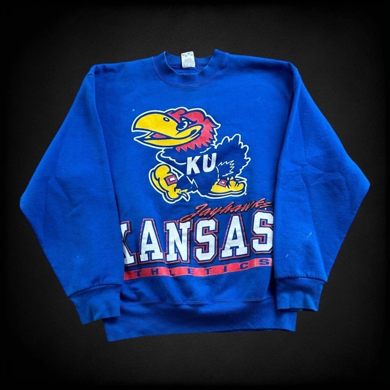 Vintage Salem Sportswear Kansas Jayhawks Sweatshirt Blue