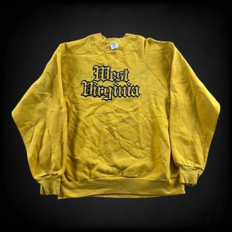 Vintage Jerzees West Virginia Sweatshirt Yellow