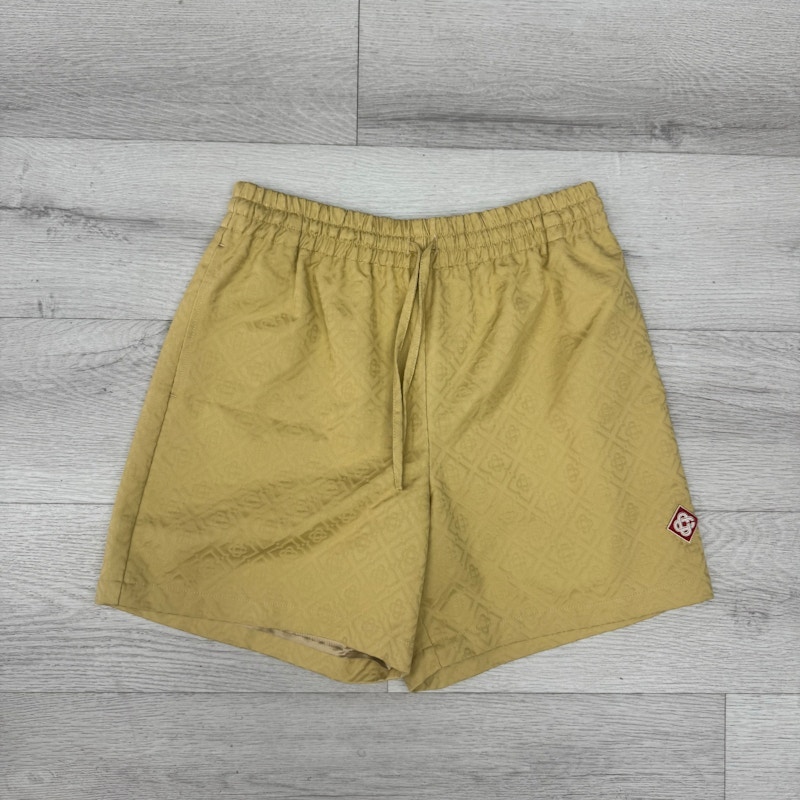 Casablanca Drawstring Monogram Shorts Beige