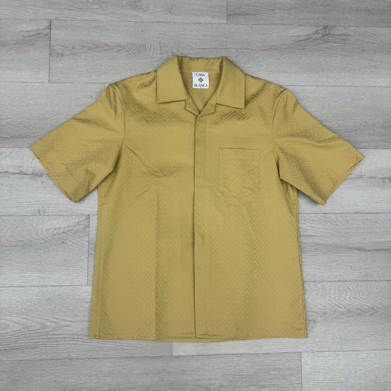 Casablanca Short Sleeve Monogram Shirt Beige