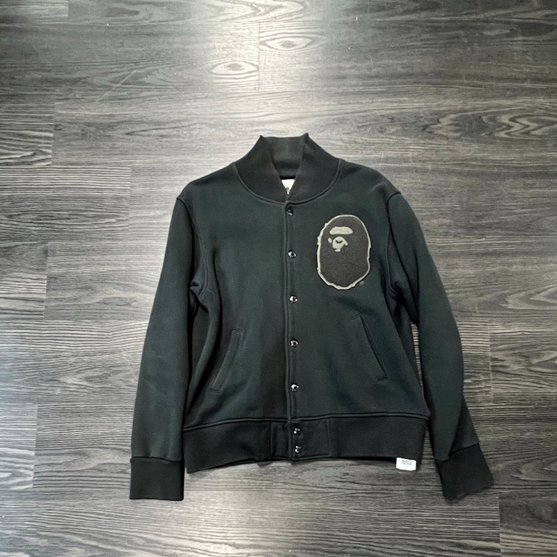 BAPE College Varsity Jacket Black