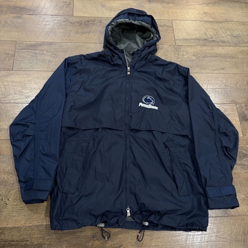 Vintage Penn State Nittany Lions Embroidered Windbreaker Full Zip Jacket Navy