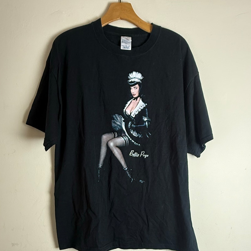 Olivia De Berardinis Bettie Page Maid T-Shirt Black 2003